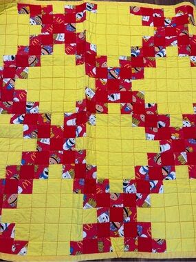 Vintage McDonalds Happy Meal Gang Quilt & Pillowcases Set Crib Size